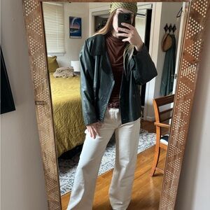 Women's Dark Green Leather Jacket